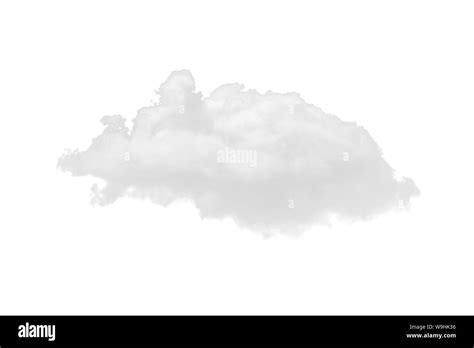 Nature single white cloud isolated on white background. Cutout clouds element design for multi ...