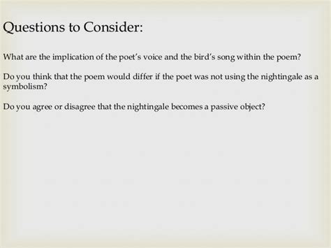 😍 Ode to a nightingale analysis. John Keats Ode to a Nightingale ...