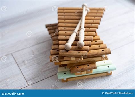 Xylophone is Made of Natural Wood. Stock Photo - Image of horizontal ...