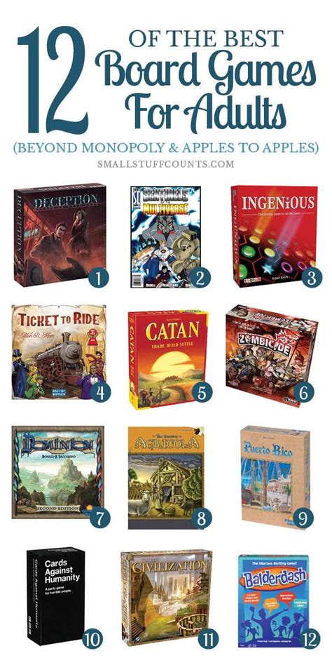 12 Of The Best Board Games For Adults (Beyond Monopoly & Apples to Apples) | Board games, Board ...