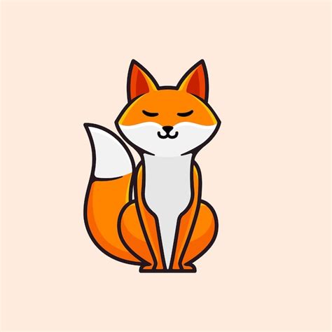 Premium Vector | Cute sitting fox mascot character illustration isolated