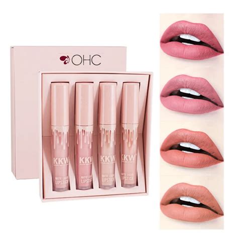 Aliexpress.com : Buy 4 Pcs/Set Kkw Beauty Lipstick Set Matte Lip Gloss Long Lasting Liquid ...