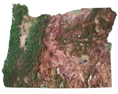 Oregon Satellite Map - Large MAP Vivid Imagery-12 Inch BY 18 Inch ...