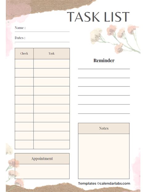 Daily Task List Template For Work - Free Printable Templates