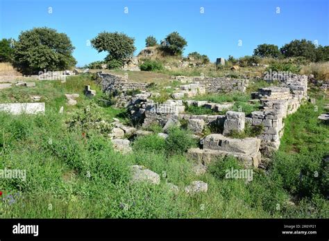 Ruins in Troy, ancient city and archaeological site located at Hisarlik ...