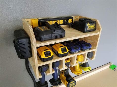 Tool and battery charging station | Power tool storage, Tool storage, Storage