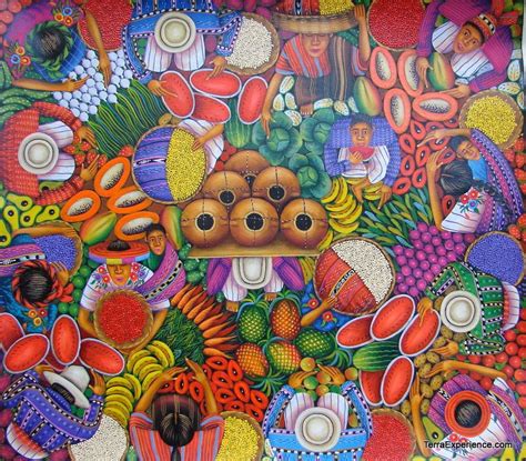 Guatemalan Art. Love this colorful, happy, birds-eye view artwork ...