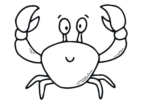 cute hand drawn crab for kids coloring sheets, books, prints, cards ...