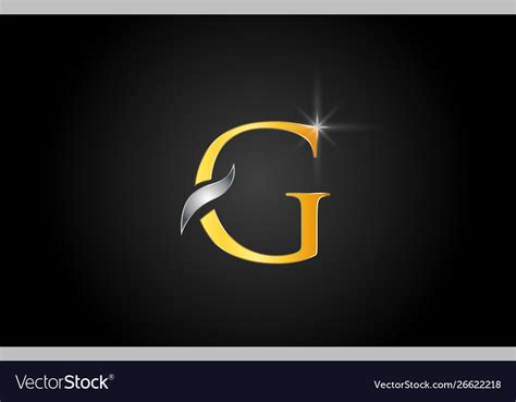 Yellow gold alphabet letter g logo company icon Vector Image