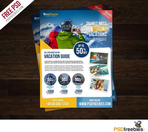 Travel Tour and Vacation Flyer Free PSD | PSDFreebies.com