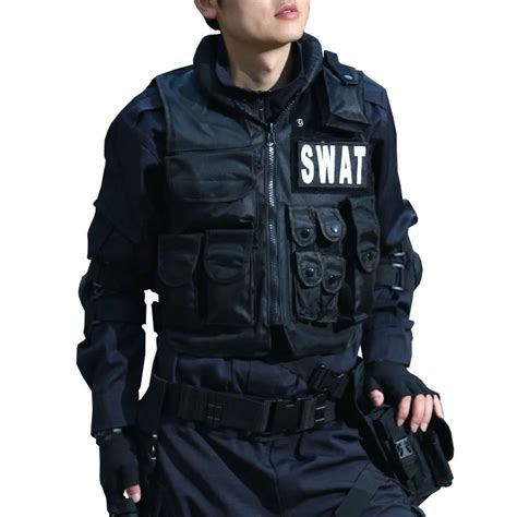 Police Tactical Vest Molle Gear Swat Black Tactical V - vrogue.co