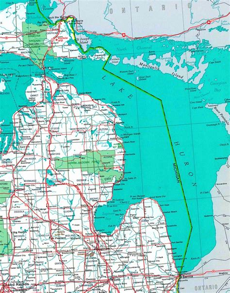 Large detailed tourist map of Lake Huron - Ontheworldmap.com