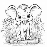 Premium AI Image  coloring Pages Of baby elephants Free Printable sketch template