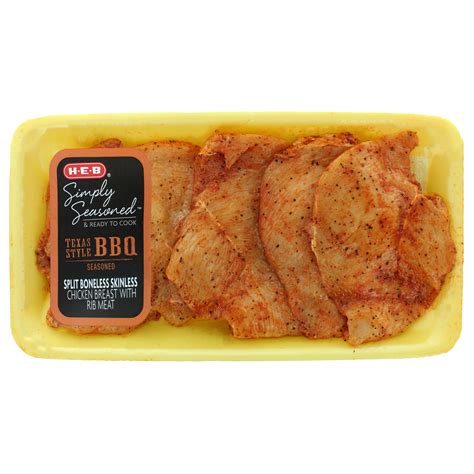 H-E-B Simply Seasoned BBQ Boneless Split Chicken Breasts - Shop Chicken ...