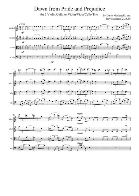 Dawn For 2 Violins And Cello Or Violin Viola Cello Trio Music Sheet ...