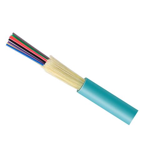 Fiber Optic 12 Core Multi Mode Optical Fiber FTTH Aqua OM3 Indoor Distribution Cable