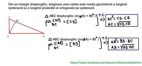 Clasa a VII-a - Teorema catetei - TEORIE - YouTube