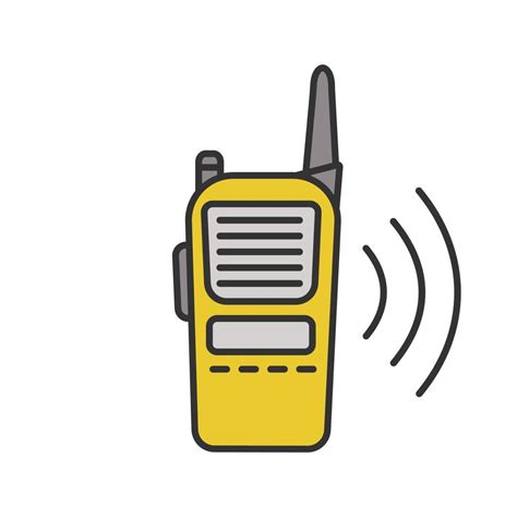 Walkie talkie color icon. Police radio. Isolated vector illustration ...