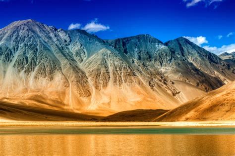 Mountains and Pangong Tso (Lake), Leh, Ladakh, Jammu Kashmir, India ...