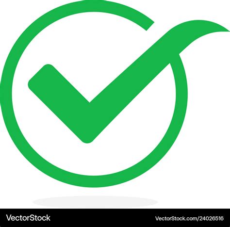 Tick icon symbol green checkmark isolated Vector Image