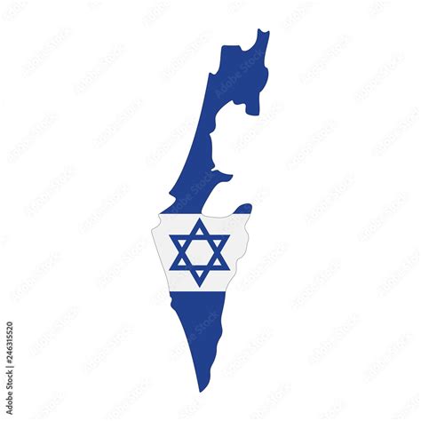 map of Israel - flag Stock Vector | Adobe Stock