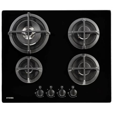 Stoves ST GTG60C Blk 60cm Gas through Glass Hob - Aztec Domestics