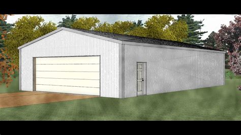 30' Wide X 50' Long X 10' Tall Pole Barn Plan - YouTube