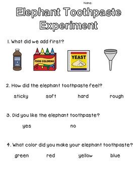 Elephant Toothpaste Lab Worksheet - prntbl.concejomunicipaldechinu.gov.co