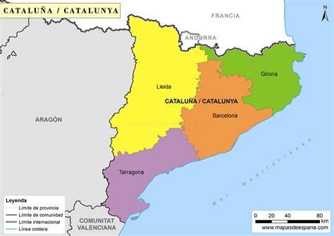 Mapa provincias de Cataluña