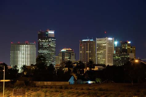 Phoenix Skyline At Night by Davel5957