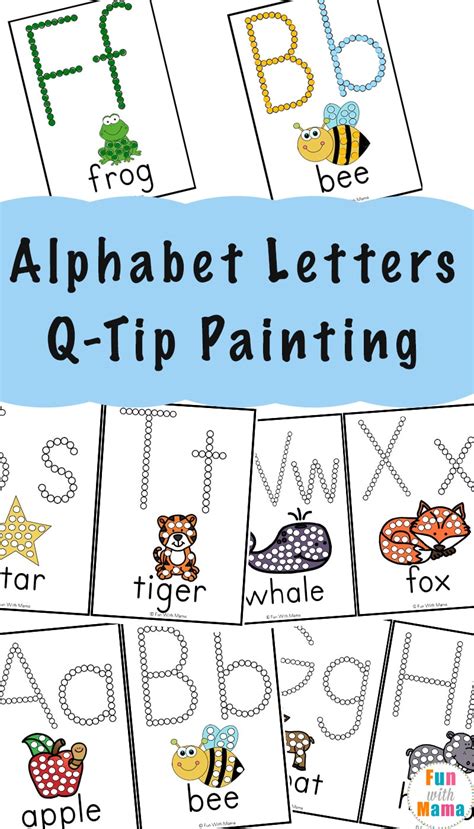 Alphabet Printables Q-Tip Painting - Fun with Mama