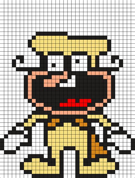 The Noise (Pizza Tower) Perler Bead Pattern | Bead Sprites | Characters Fuse Bead Patterns