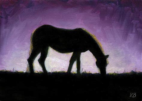 Horse Silhouette Painting by Karen Broemmelsick - Fine Art America