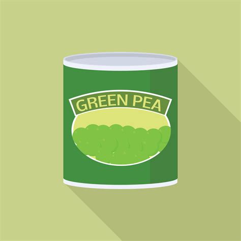 Green pea tin can icon, flat style 15915623 Vector Art at Vecteezy