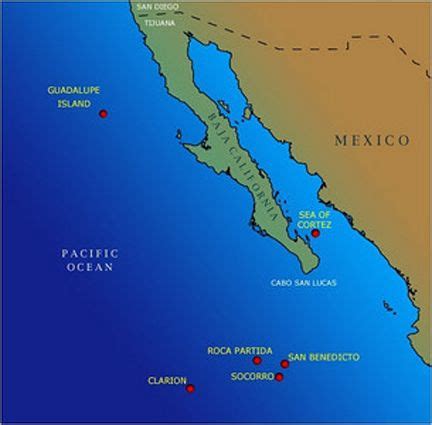 Map of Islands off the Coast of Baja California, Mexico