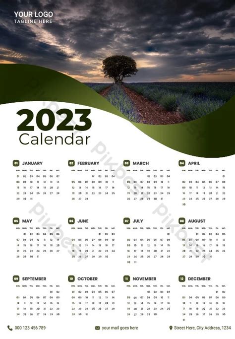 Nature Calendar 2023 Template | AI Free Download - Pikbest