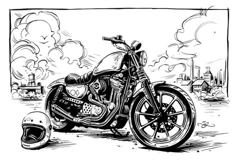 Harley Davidson Sportster illustration by Adi Gilbert Harley Davidson ...