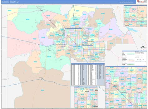 Maricopa County, AZ Wall Map Color Cast Style by MarketMAPS - MapSales