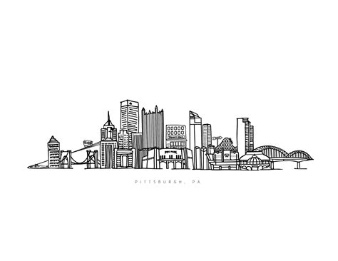 Pittsburgh Skyline Print Pittsburgh Pennsylvania Print - Etsy