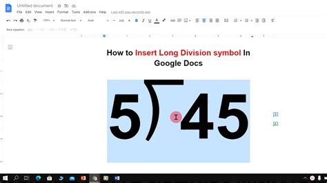 How to Insert Long Division symbol In Google Docs - [ ️ SOLVED ] - YouTube