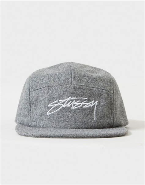 Stussy Women Smooth stock wool camp cap grey