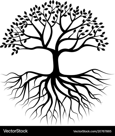 Tree With Roots Silhouette - www.inf-inet.com