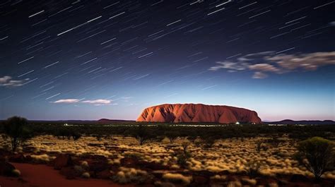 Premium AI Image | Night view of Uluru Ayers Rock