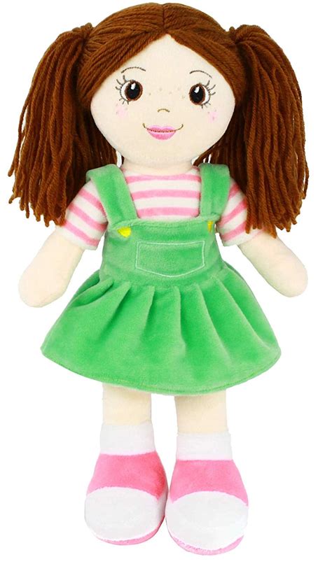 Playtime by Eimmie - Allie Soft Rag Doll Brunette Hair - 14" First Baby ...