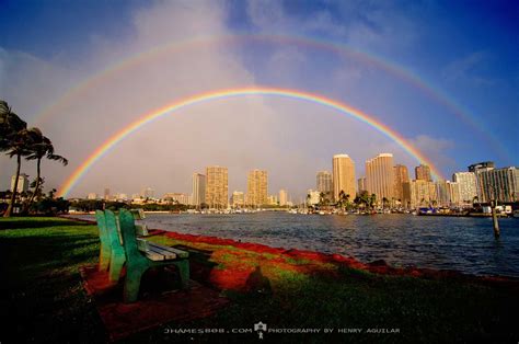 Ala Moana Double Rainbow - Hawaii Pictures