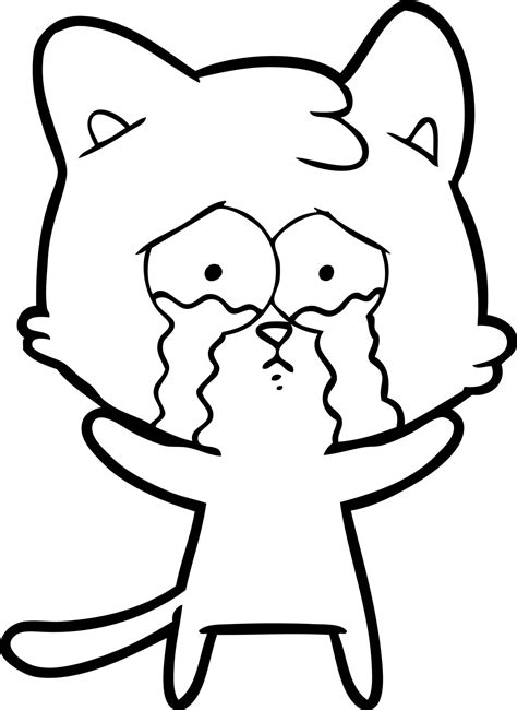 cartoon crying cat 12540460 Vector Art at Vecteezy