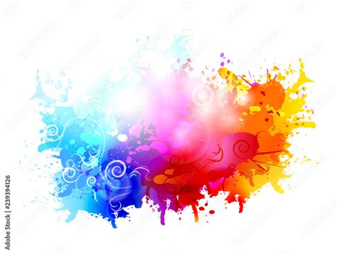 Abstract color splash vector painting Stock Vector | Adobe Stock