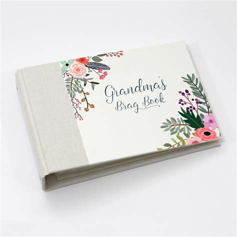 Personalized Grandma's Brag Book With Corner Bouquet Cover Customize With Grandma's Name Holds ...