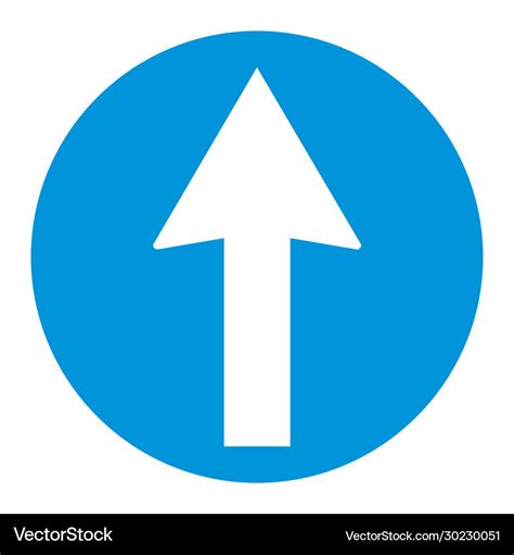 Traffic sign go straight Royalty Free Vector Image