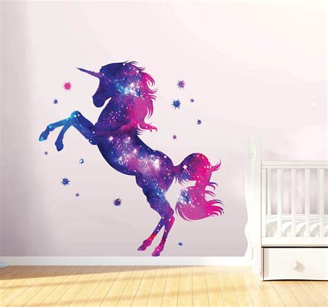 Stars Unicorn Wall Sticker Fantasy Girls Bedroom Wall Art Cute Nursary Decal by BoultonsGraphics ...